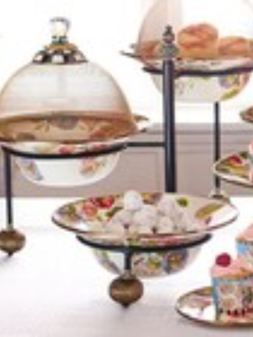 MacKenzie-Childs Three Bowl Serving Stand Large